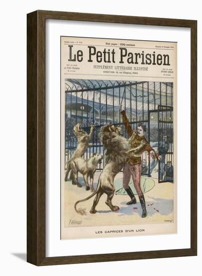 Lion-Tamer is Mauled Though Not Fatally During a Performance at the Paris Hippodrome-Meaulle-Framed Art Print