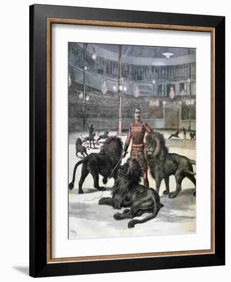 Lion Taming at the L'Hippodrome, Paris, 1891-Henri Meyer-Framed Giclee Print