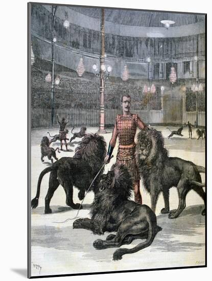 Lion Taming at the L'Hippodrome, Paris, 1891-Henri Meyer-Mounted Giclee Print