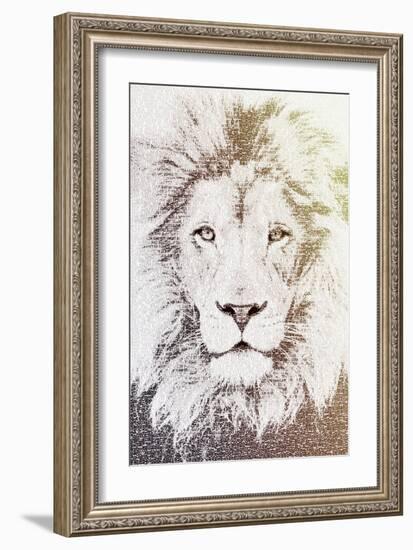 Lion-Paula Belle Flores-Framed Art Print