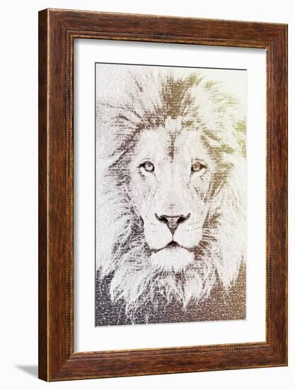 Lion-Paula Belle Flores-Framed Art Print