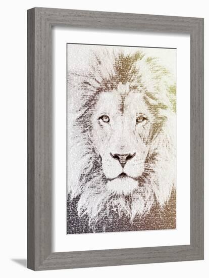 Lion-Paula Belle Flores-Framed Art Print