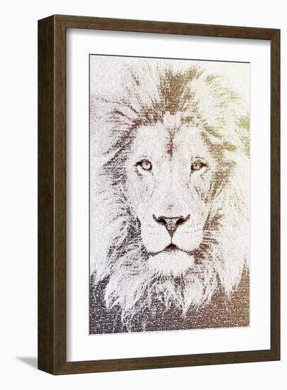 Lion-Paula Belle Flores-Framed Art Print