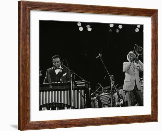 Lionel Hampton (Vibraphone) and Al Grey (Trombone) on Stage at Knebworth, Hertfordshire, July 1982-Denis Williams-Framed Photographic Print