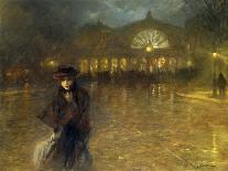 A Woman on a Paris Street at Evening-Lionello Balestrieri-Mounted Giclee Print