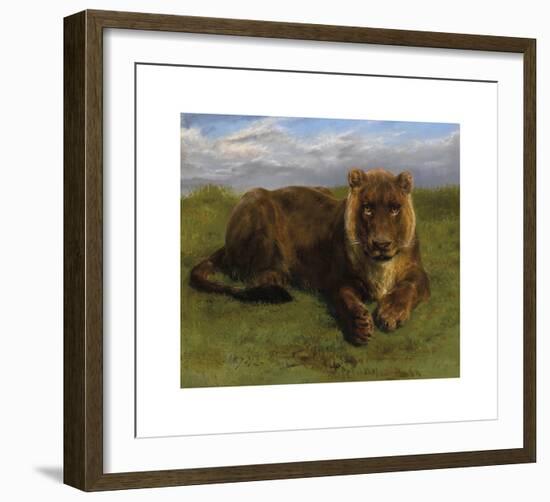 Lioness Posing-Rosa Bonheur-Framed Premium Giclee Print