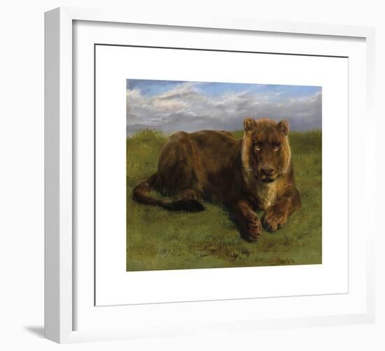 Lioness Posing-Rosa Bonheur-Framed Premium Giclee Print