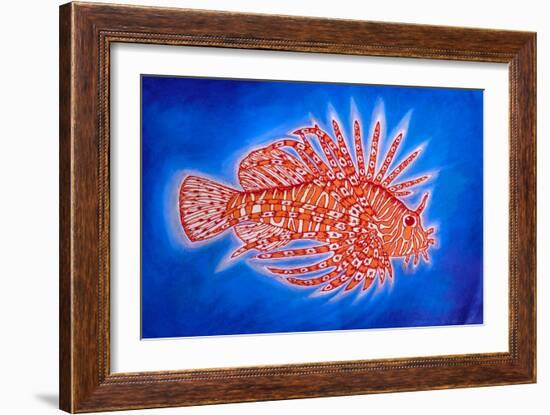 Lionfish, 1998 (Woodcut Print and Mixed Media)-Nat Morley-Framed Giclee Print