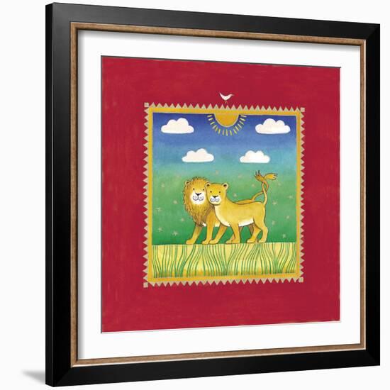 Lions-Linda Edwards-Framed Giclee Print