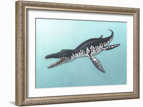 Liopleurodon Marine Reptile, Artwork-Richard Bizley-Framed Photographic Print