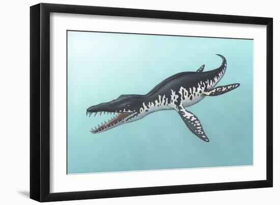 Liopleurodon Marine Reptile, Artwork-Richard Bizley-Framed Photographic Print