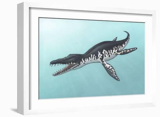 Liopleurodon Marine Reptile, Artwork-Richard Bizley-Framed Photographic Print