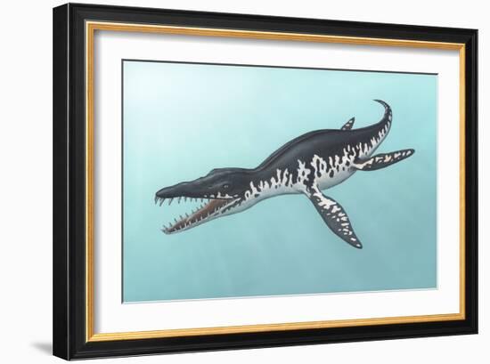 Liopleurodon Marine Reptile, Artwork-Richard Bizley-Framed Photographic Print