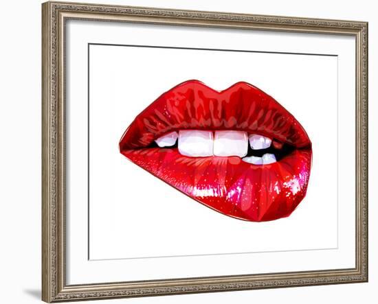 Lip Bite-Enrico Varrasso-Framed Art Print