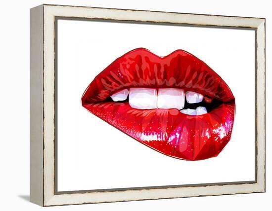 Lip Bite-Enrico Varrasso-Framed Stretched Canvas