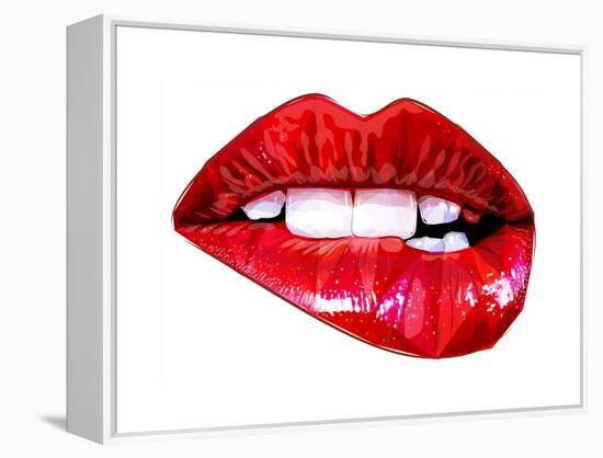 Lip Bite-Enrico Varrasso-Framed Stretched Canvas