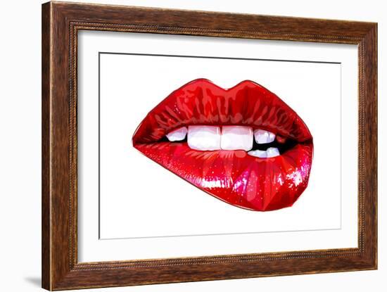 Lip Bite-Enrico Varrasso-Framed Art Print