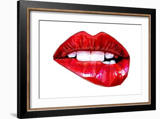 Lip Bite-Enrico Varrasso-Framed Art Print