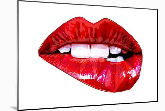 Lip Bite-Enrico Varrasso-Mounted Art Print