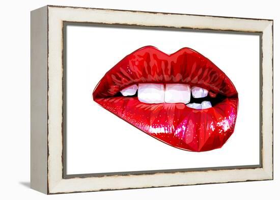 Lip Bite-Enrico Varrasso-Framed Stretched Canvas