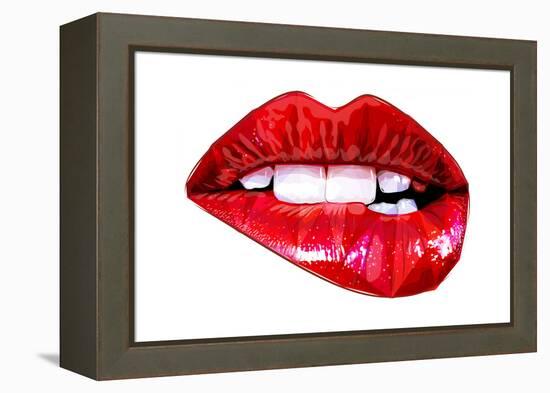 Lip Bite-Enrico Varrasso-Framed Stretched Canvas