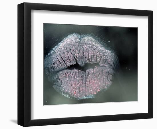 Lip Imprint on Window-William Sutton-Framed Photographic Print