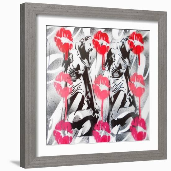 Lip Service-Abstract Graffiti-Framed Giclee Print