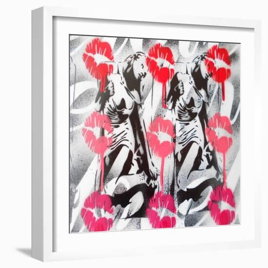 Lip Service-Abstract Graffiti-Framed Giclee Print