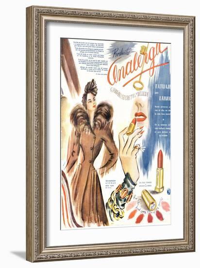 Lipstick, Magazine Advertisement, France, 1930-null-Framed Giclee Print