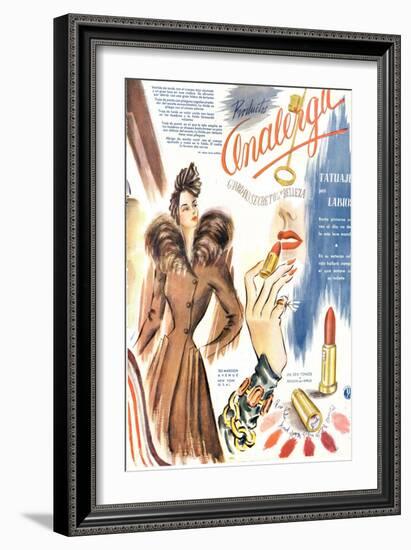 Lipstick, Magazine Advertisement, France, 1930-null-Framed Giclee Print