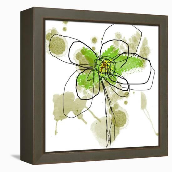 Liquid Green Flower-Jan Weiss-Framed Stretched Canvas