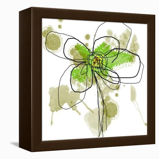 Liquid Green Flower-Jan Weiss-Framed Stretched Canvas