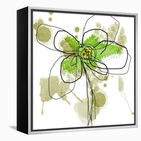 Liquid Green Flower-Jan Weiss-Framed Stretched Canvas