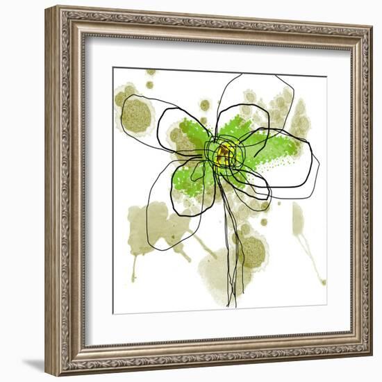 Liquid Green Flower-Jan Weiss-Framed Art Print