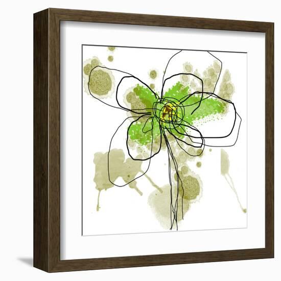 Liquid Green Flower-Jan Weiss-Framed Art Print