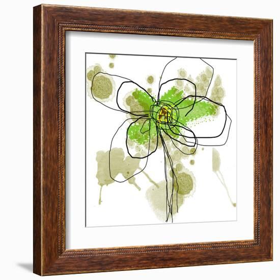 Liquid Green Flower-Jan Weiss-Framed Art Print