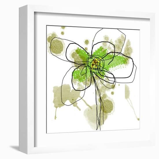 Liquid Green Flower-Jan Weiss-Framed Art Print