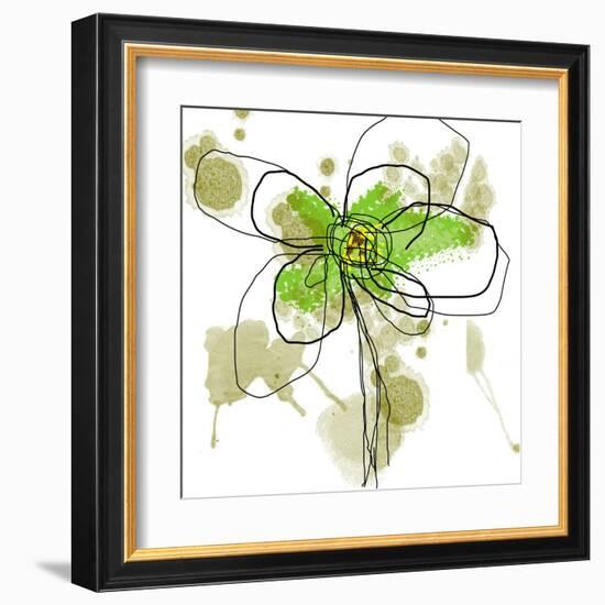 Liquid Green Flower-Jan Weiss-Framed Art Print