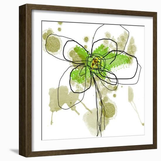 Liquid Green Flower-Jan Weiss-Framed Art Print