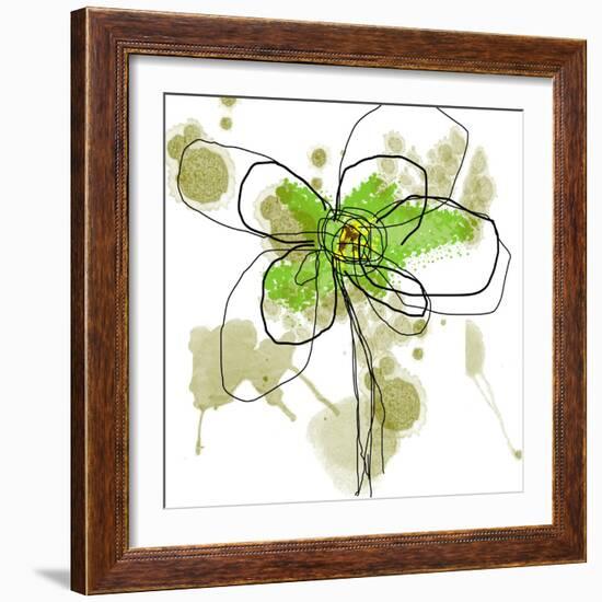 Liquid Green Flower-Jan Weiss-Framed Art Print