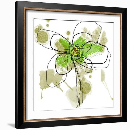 Liquid Green Flower-Jan Weiss-Framed Art Print