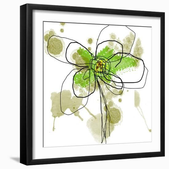 Liquid Green Flower-Jan Weiss-Framed Art Print