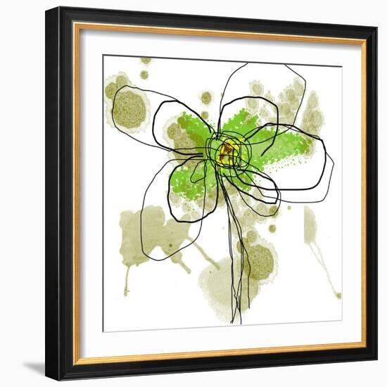 Liquid Green Flower-Jan Weiss-Framed Art Print