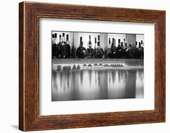 Liquor bottles and glasses, Paris, France-Panoramic Images-Framed Photographic Print