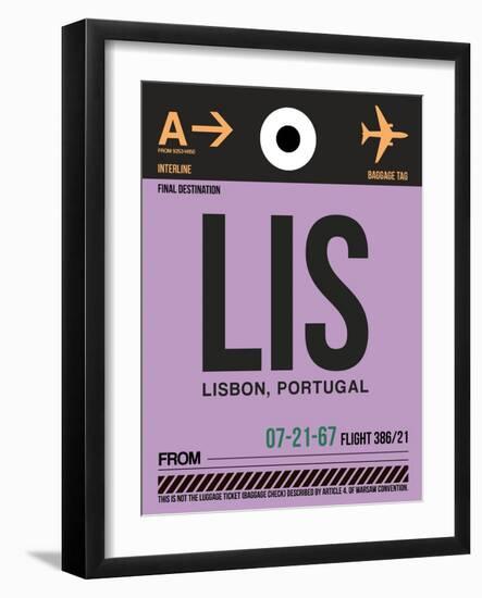 LIS Lisbon Luggage Tag I-NaxArt-Framed Art Print