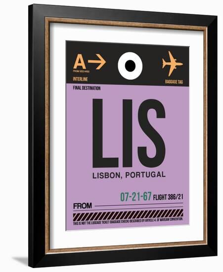 LIS Lisbon Luggage Tag I-NaxArt-Framed Art Print