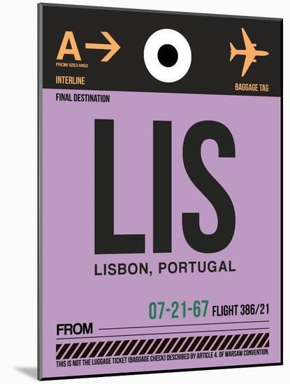 LIS Lisbon Luggage Tag I-NaxArt-Mounted Art Print