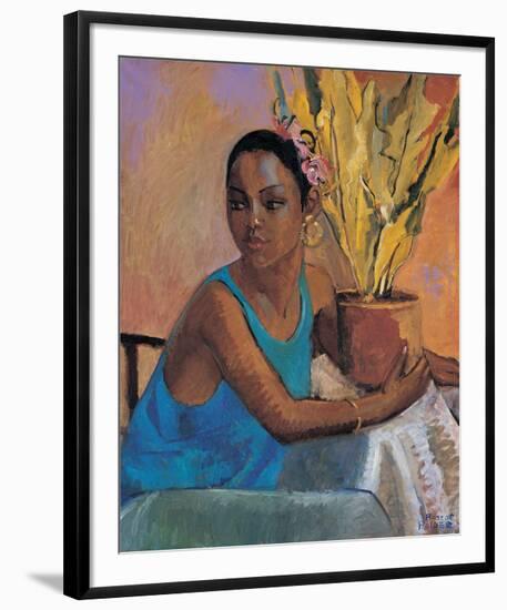 Lisa in Turquoise-Boscoe Holder-Framed Premium Giclee Print