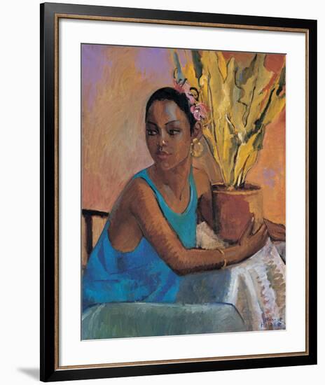 Lisa in Turquoise-Boscoe Holder-Framed Premium Giclee Print