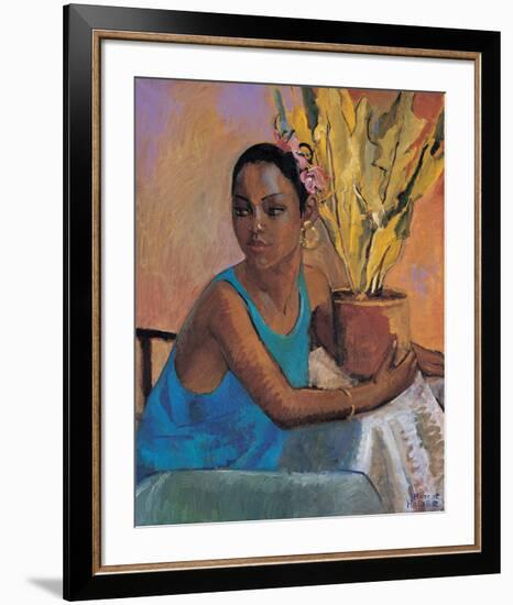 Lisa in Turquoise-Boscoe Holder-Framed Premium Giclee Print